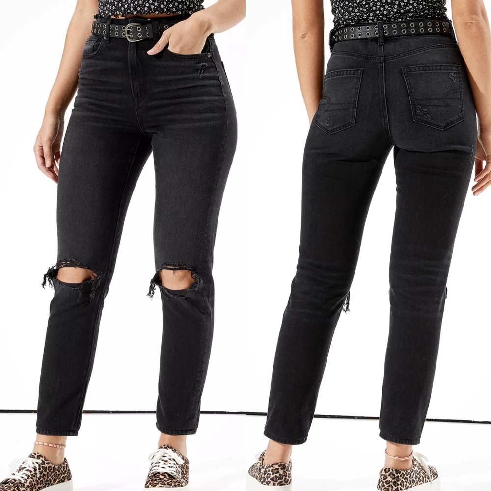 Women's Black Distressed Jeans